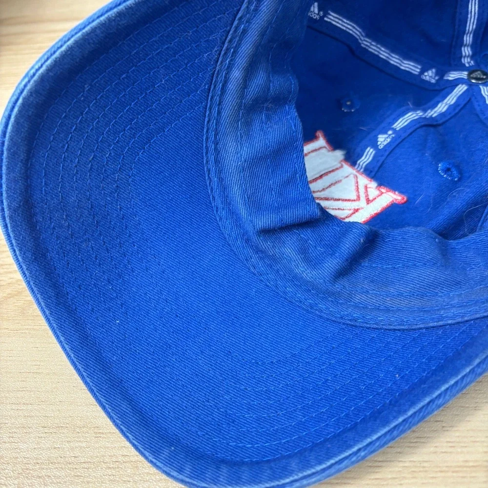 Kansas Jayhawks Hat Cap Strap Back‎ Blue Adidas Volleyball Adjustable